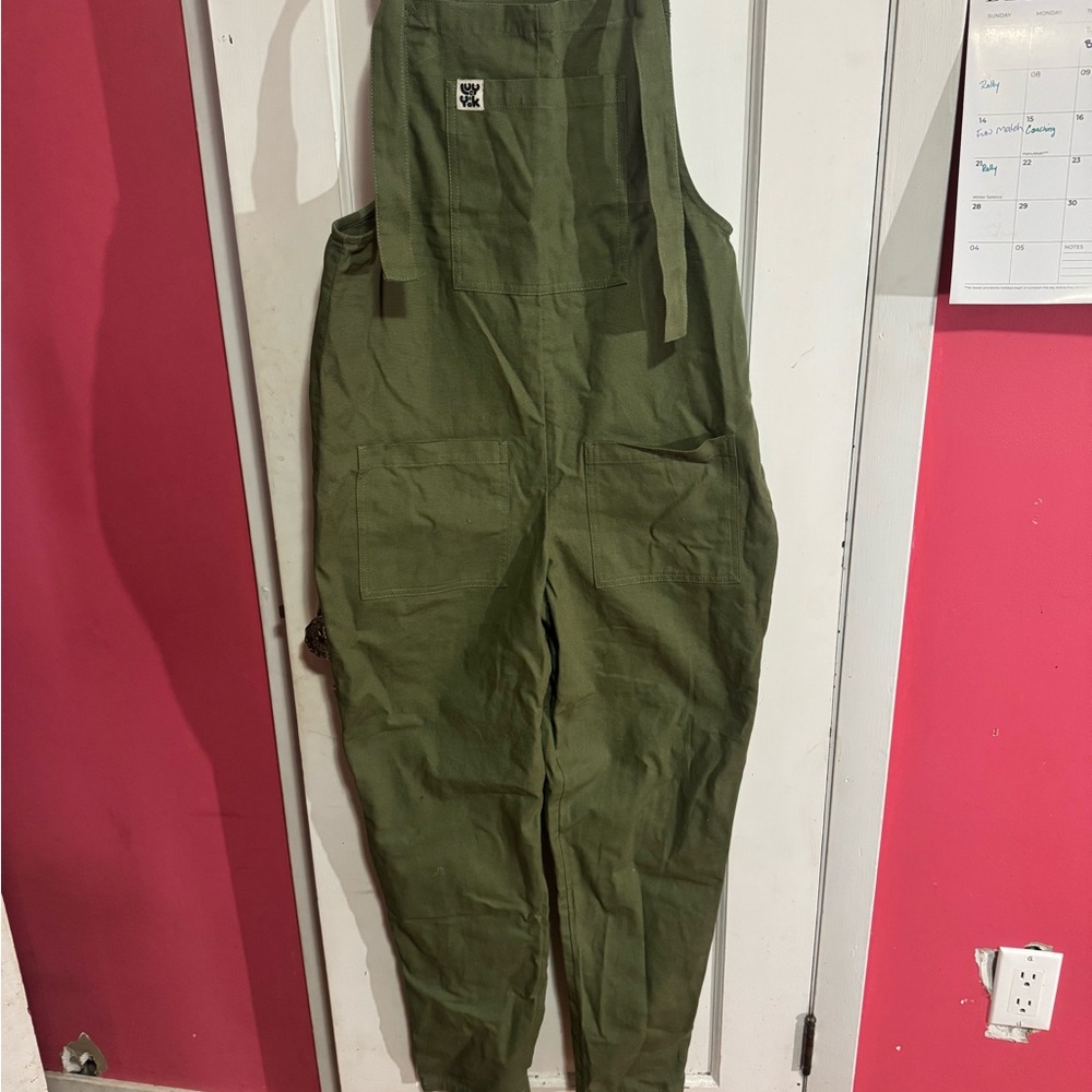 Lucy & Yak Olive Utility Dungarees Jumpsuit